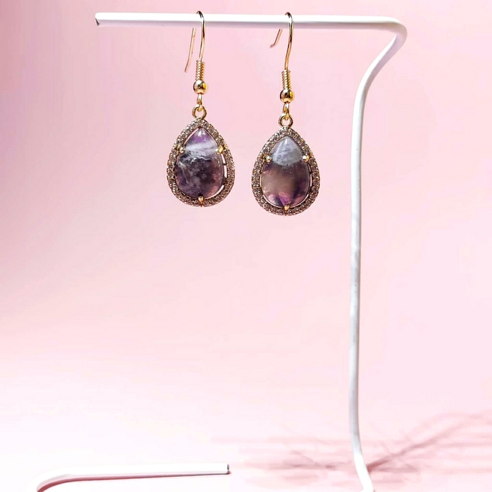 Amethyst teardrop earrings